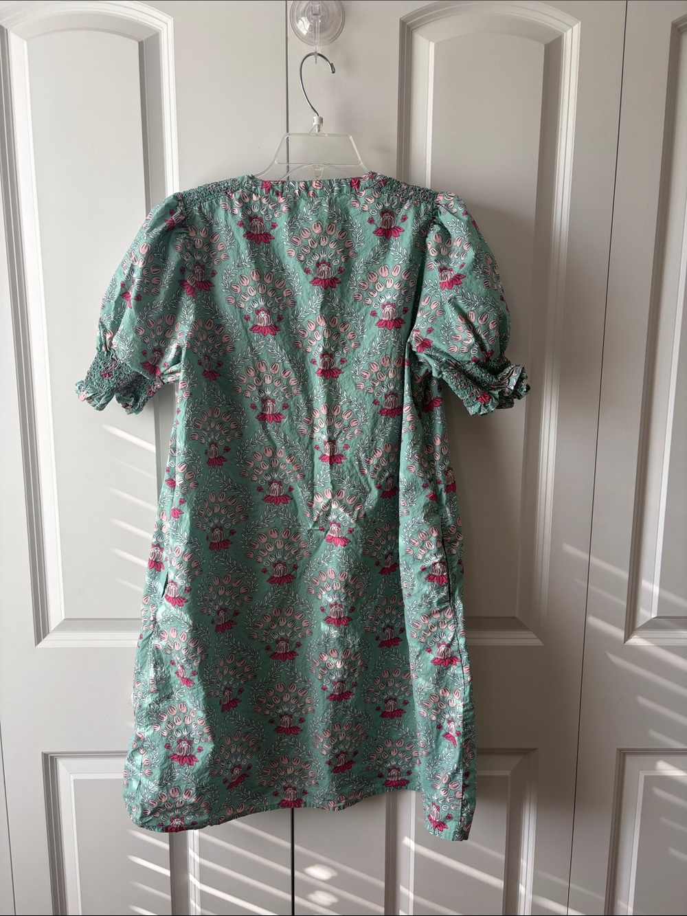 crown & ivy Mint Green Floral Button-Front Tunic with Pink Accents Size Large - Picture 3 of 5